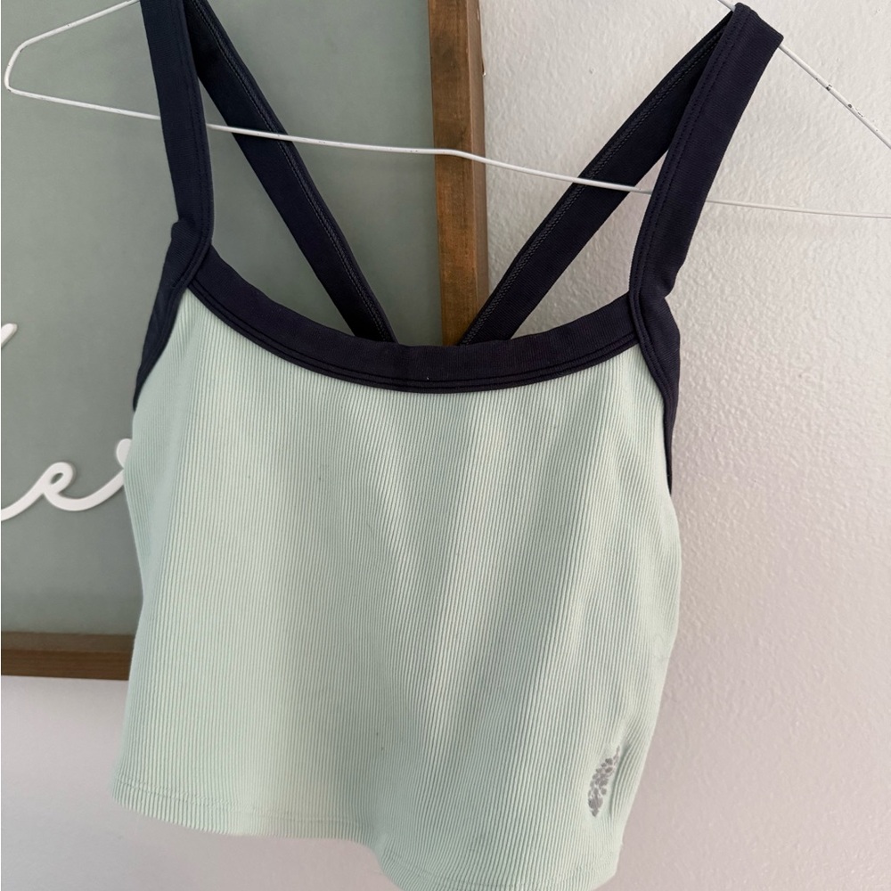 Free People Stylish Mint and Navy Women's Tank Top